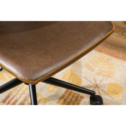 Cesena Faux Leather 360 Swivel Air Lift Office Chair, Antique Brown