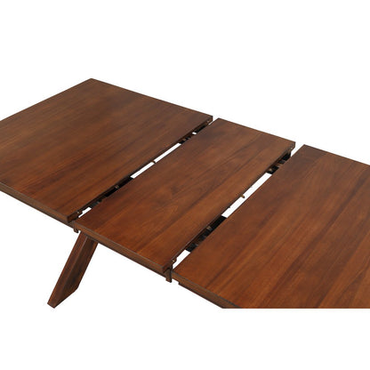 6-Piece Dining Set, Extendable Trestle Dining Table, 4 Chairs, Bench