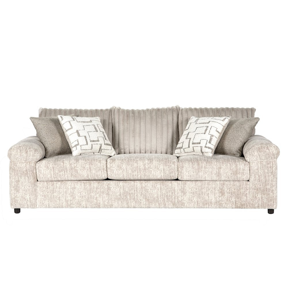 Nason Wide Wale Corduroy Living Room 4-Piece Sofa Set, Parchment