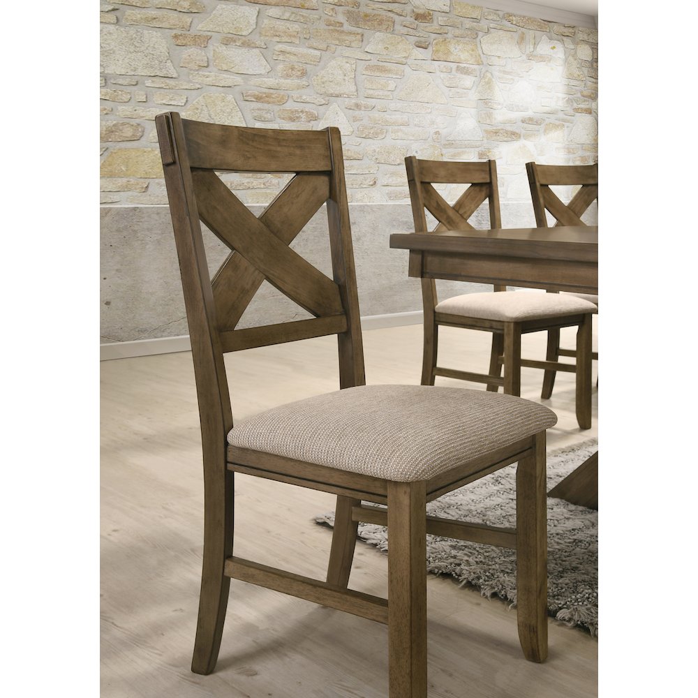 Raven Wood Fabric Upholstered Dining Chair Set of 2