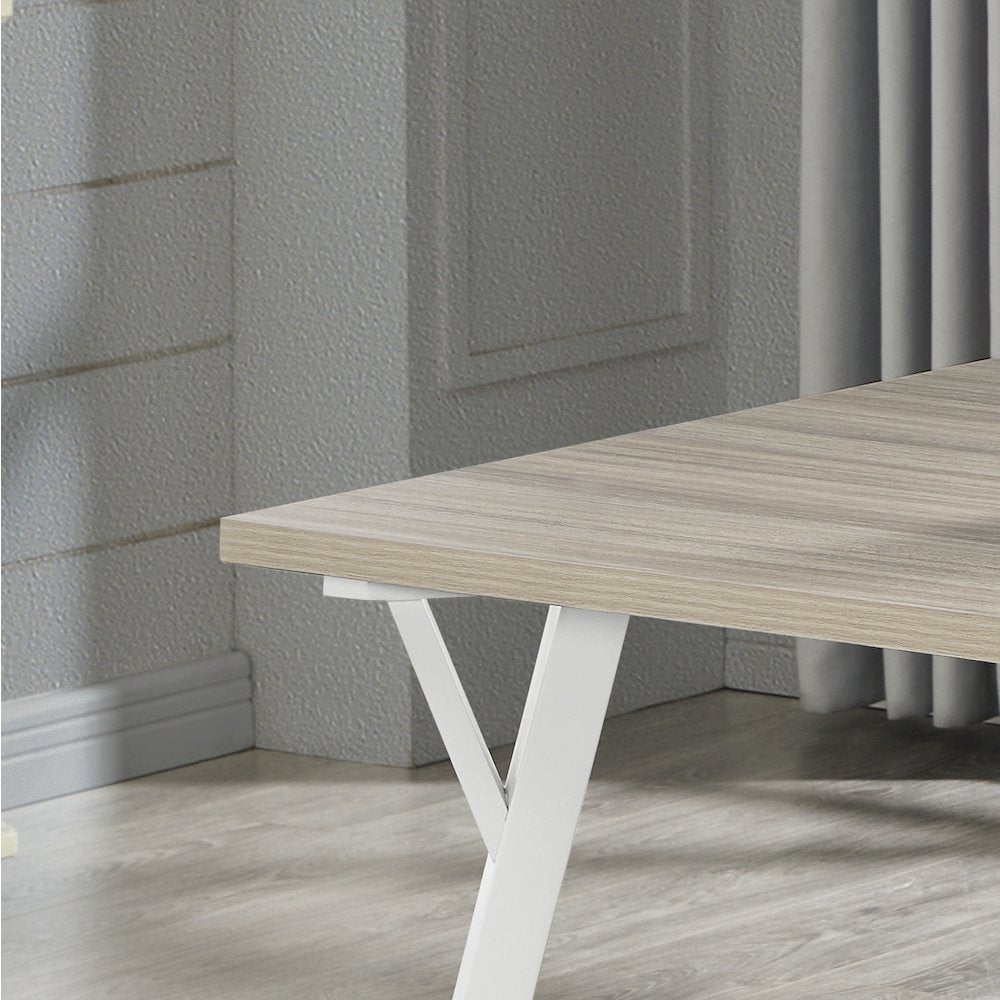 Alwynn White and Natural Wood 7-Pc Dining Set, Table with 6 Windsor Chairs