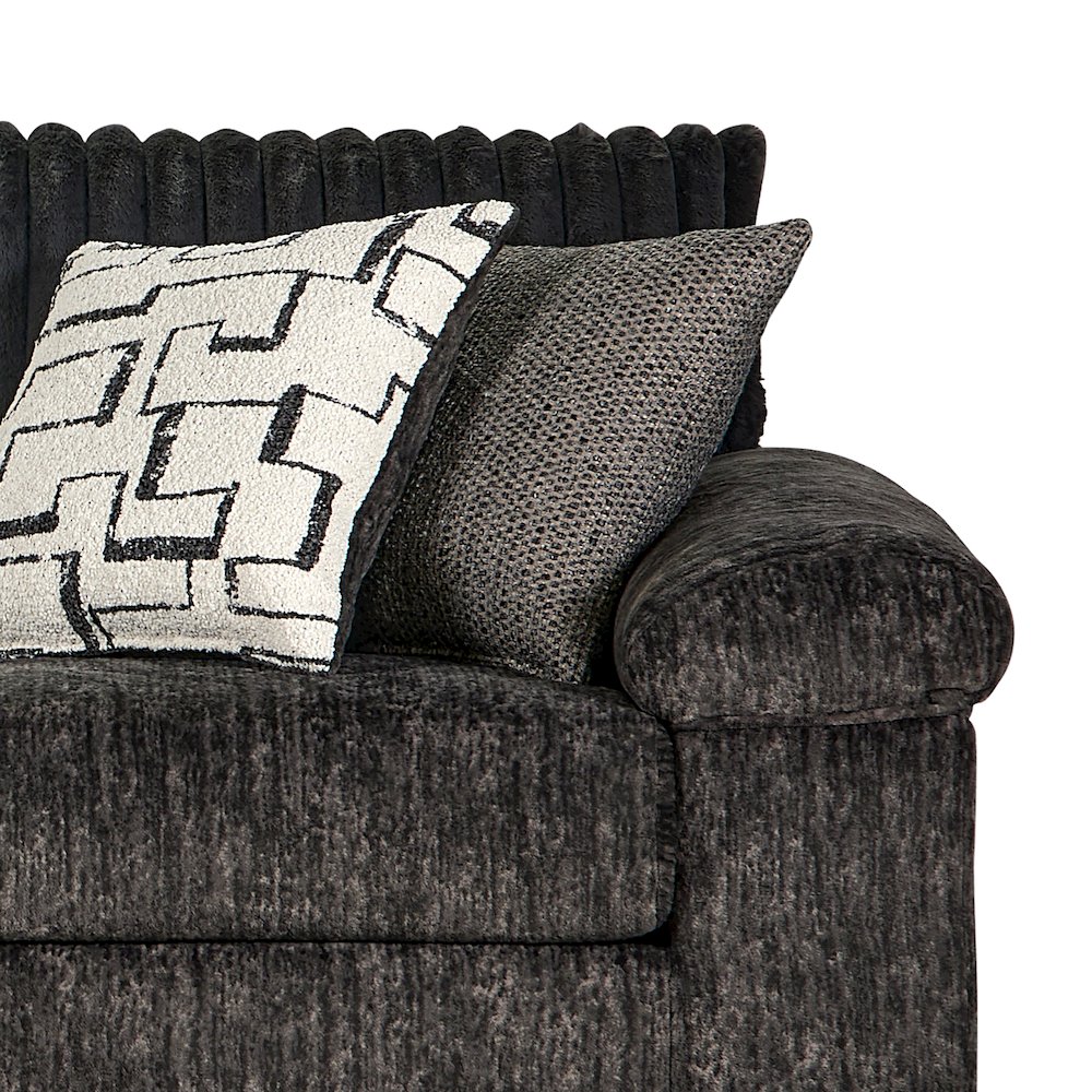 Nason Wide Wale Corduroy Living Room 4-Piece Sofa Set, Charcoal
