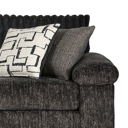 Nason Wide Wale Corduroy Living Room 4-Piece Sofa Set, Charcoal