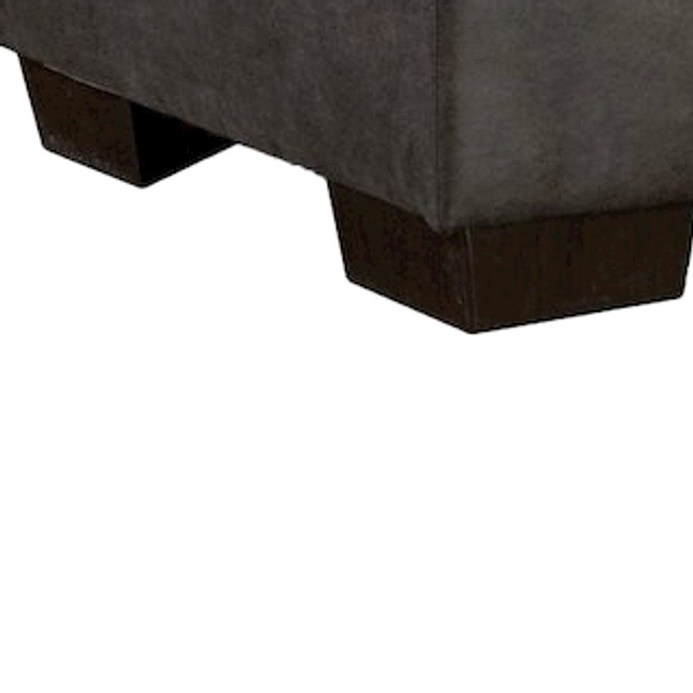 Contemporary Fabric Cocktail Ottoman with Solid Wood Legs, Footstool, Grey