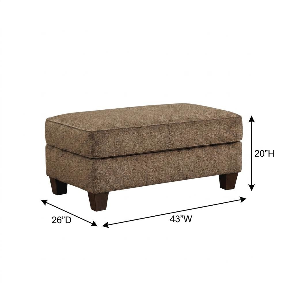 Fabric Accent Chair with Ottoman, Solid Wood Legs 2 Piece Set, Brown
