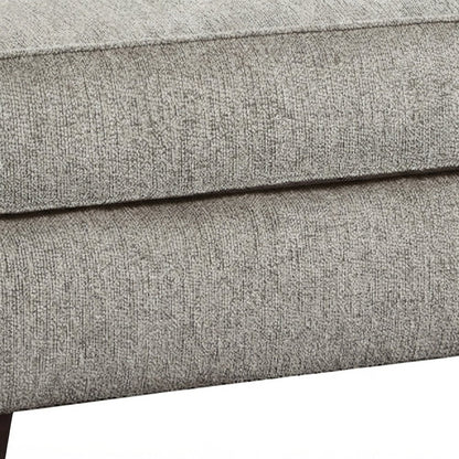 Fabric Upholstered Cocktail Ottoman with Solid Wood Legs, Foot Rest, Grey