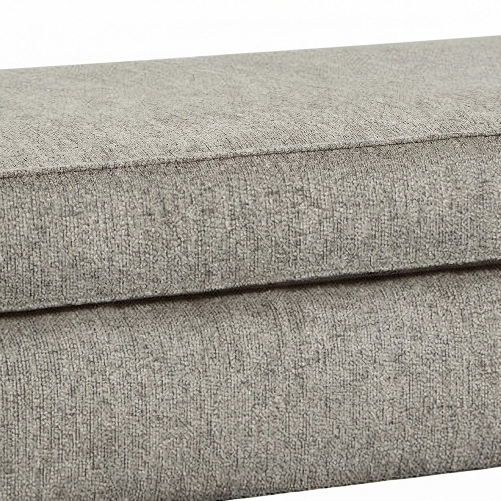 Fabric Upholstered Cocktail Ottoman with Solid Wood Legs, Foot Rest, Grey