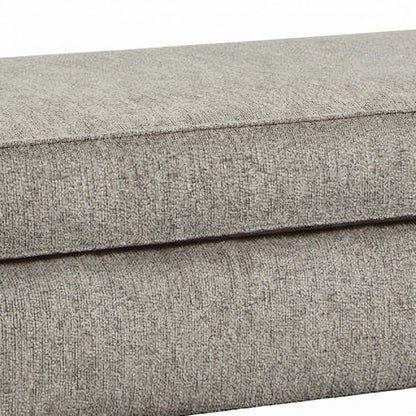 Fabric Upholstered Cocktail Ottoman with Solid Wood Legs, Foot Rest, Grey