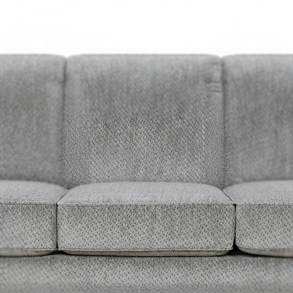 Solid Wood Carved-Frame Upholstered Victorian Sofa and Couch, Grey