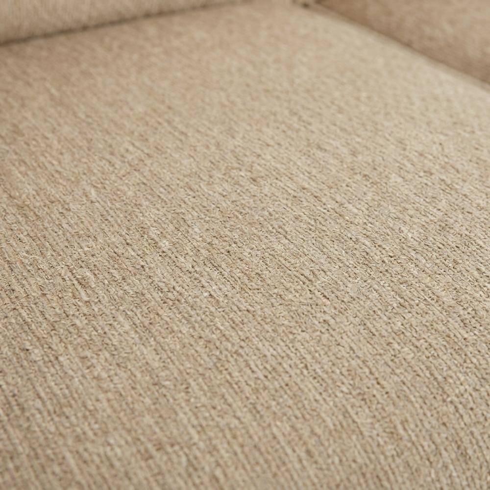 Upholstered Wood Frame Sofa with Carved Detail for Living Room, Beige