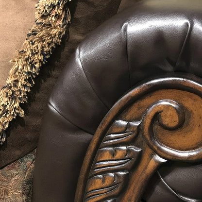 Two-Tone Microfiber Loveseat Sofa with Solid Wood Frame, Settee, Chocolate