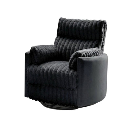 Wide-Wale Corduroy Manual Recliner Chair with Overstuffed Seat for Adults, White