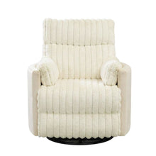 Corduroy Manual Recliner Chair with Wide Wale Texture for Living Room, White