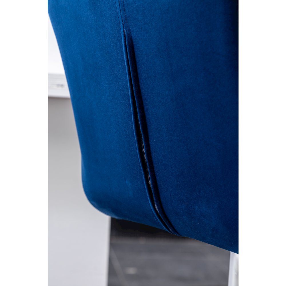 Breni Velvet Diamond Tufted Swivel Adjustable Height Barstool, Set of 2, Blue