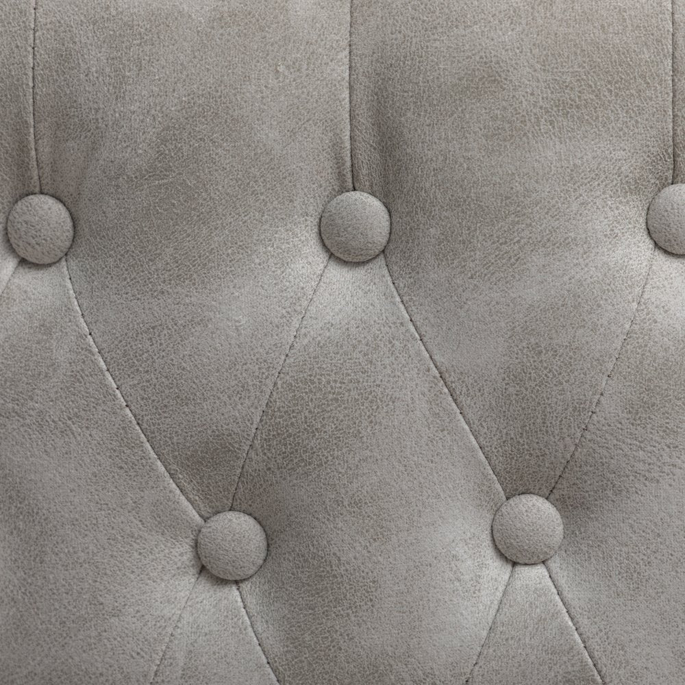 Nevis Modern Faux Leather Tufted Nailhead Trim Barstool Set of 2, Off-White