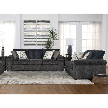 Nason Wide Wale Corduroy Living Room 4-Piece Sofa Set, Charcoal