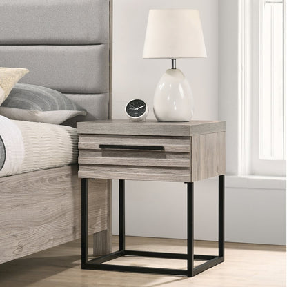 Panel Bed, Dresser, Mirror, 2 Nightstands, and Chest, Weathered Gray, Queen