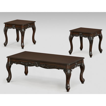Hernen Carved Wood Frame Gray 5-Piece Living Room Set