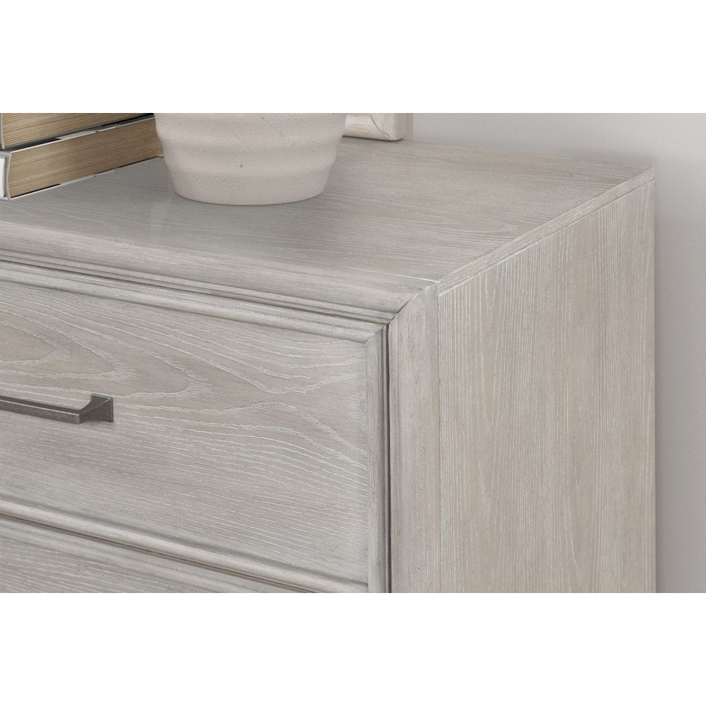 Seluna 6-Drawer Bedroom Dresser with Mirror, Gray Oak Finish