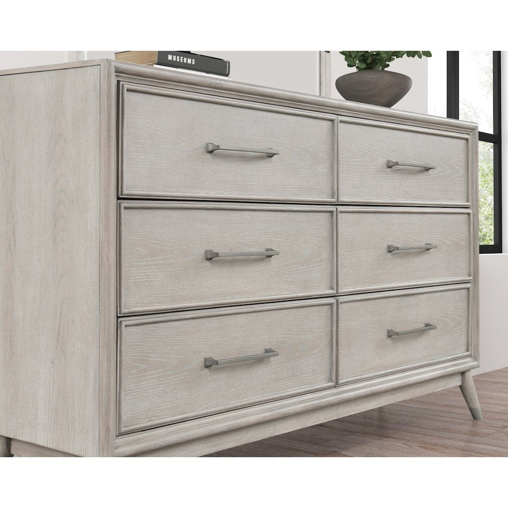 Seluna 4-Piece Bedroom Set with Touch LED Lighting, Gray Oak Finish, King