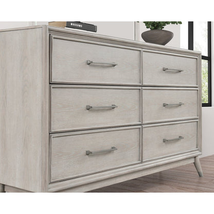 Seluna 4-Piece Bedroom Set with Touch LED Lighting, Gray Oak Finish, King