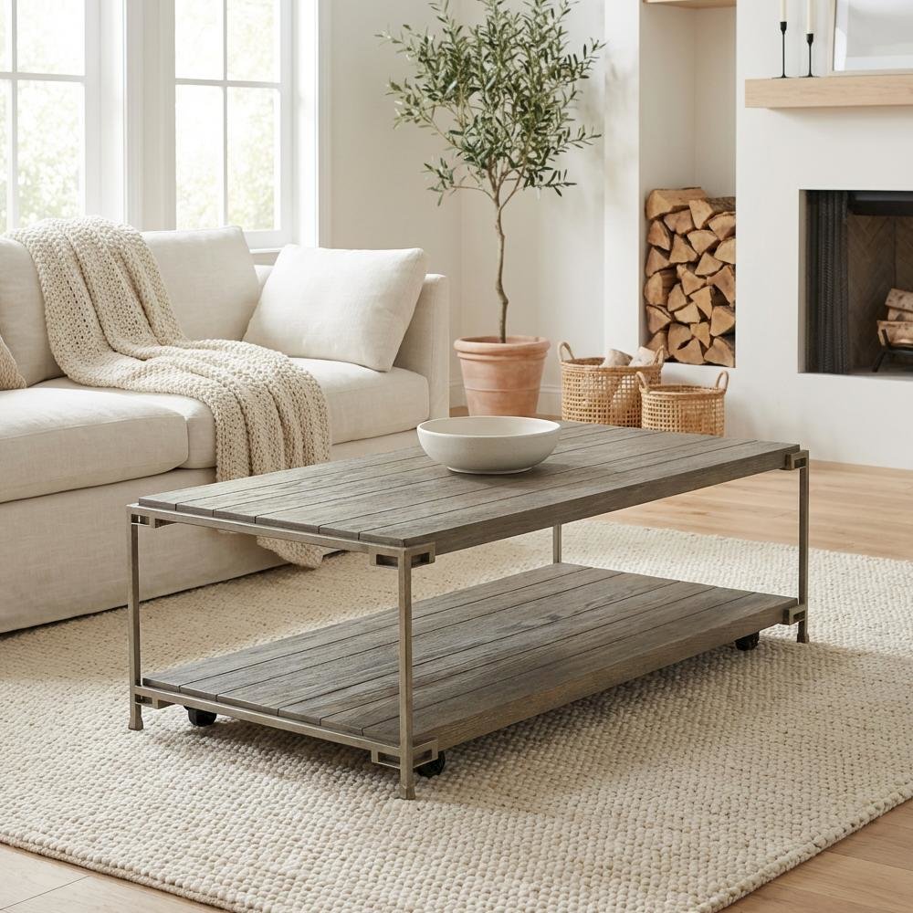 Aged Graphite 3-Piece Wood Living Room Table Set with Coffee and End Tables