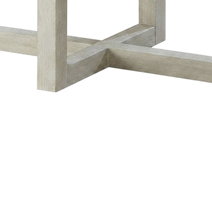 Wood Faux Concrete-Top Coffee and End Table 3 Piece Set, Faux Concrete and White
