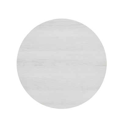 Elysian Contemporary Round End Table with Shelf, Off-White