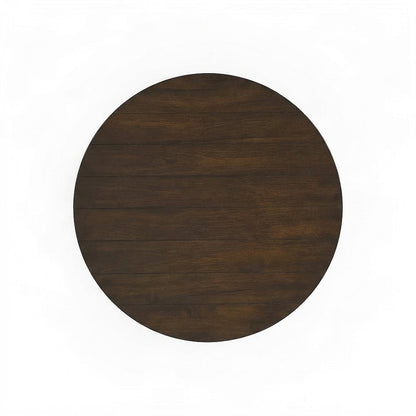Traditional Round Pedestal End Table, MDF Wood-Finish Side Table, Espresso