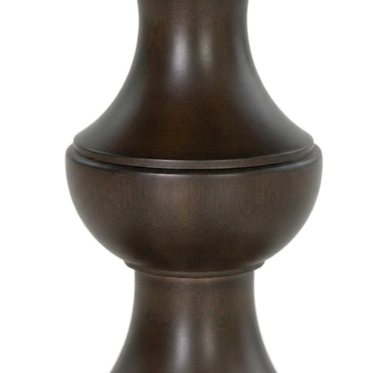 Traditional Round Pedestal End Table, MDF Wood-Finish Side Table, Espresso
