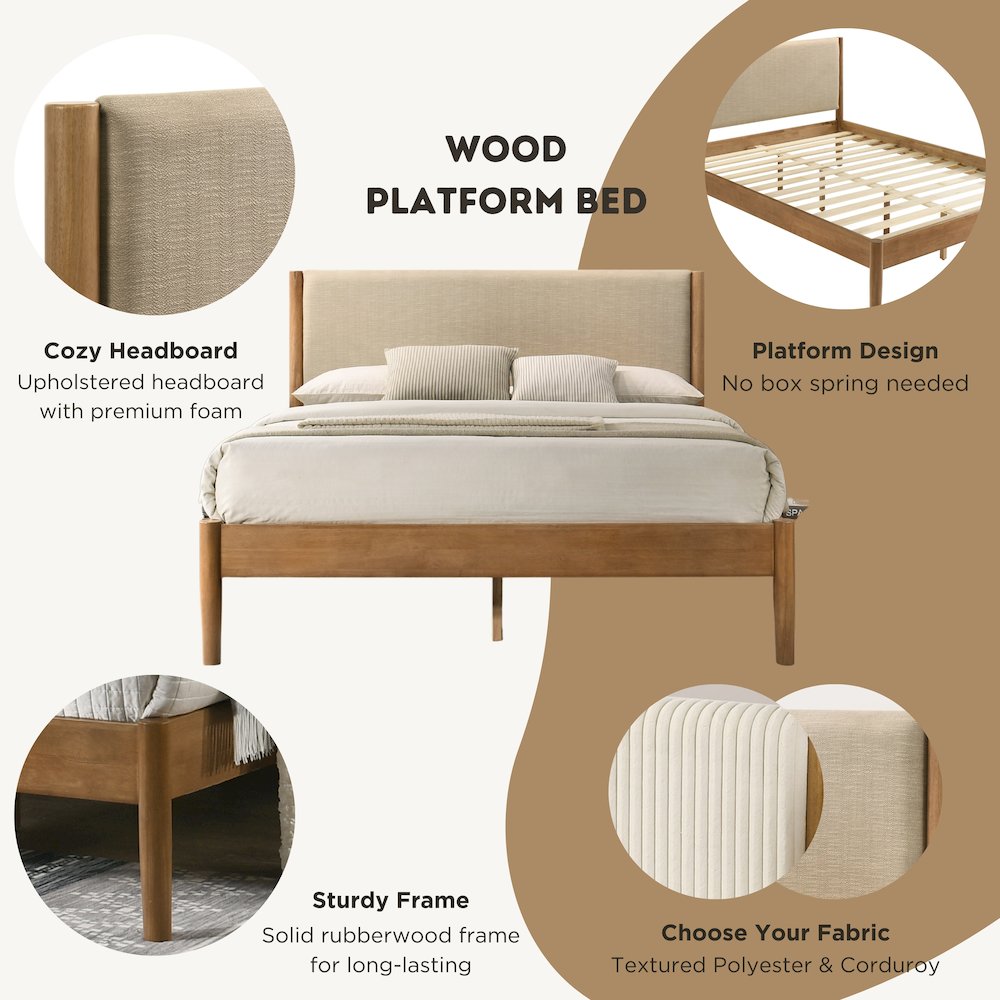 Vichy 5-Pc Bedroom Set with Queen Bed, Dresser, Mirror, Nightstand, Chest