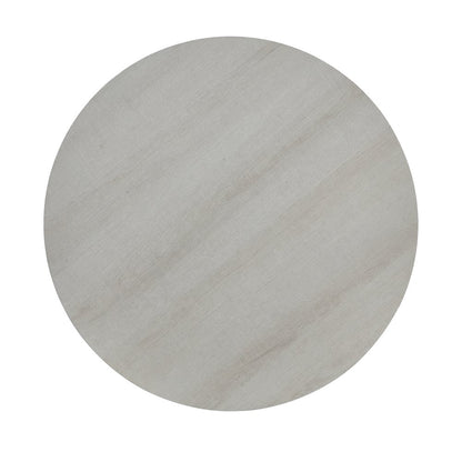 Anze Contemporary Round Wood Shelf End Table in White Finish