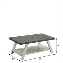 Weathered Charcoal and Beige 3-Piece Wood Shelf Coffee Table Set with Storage