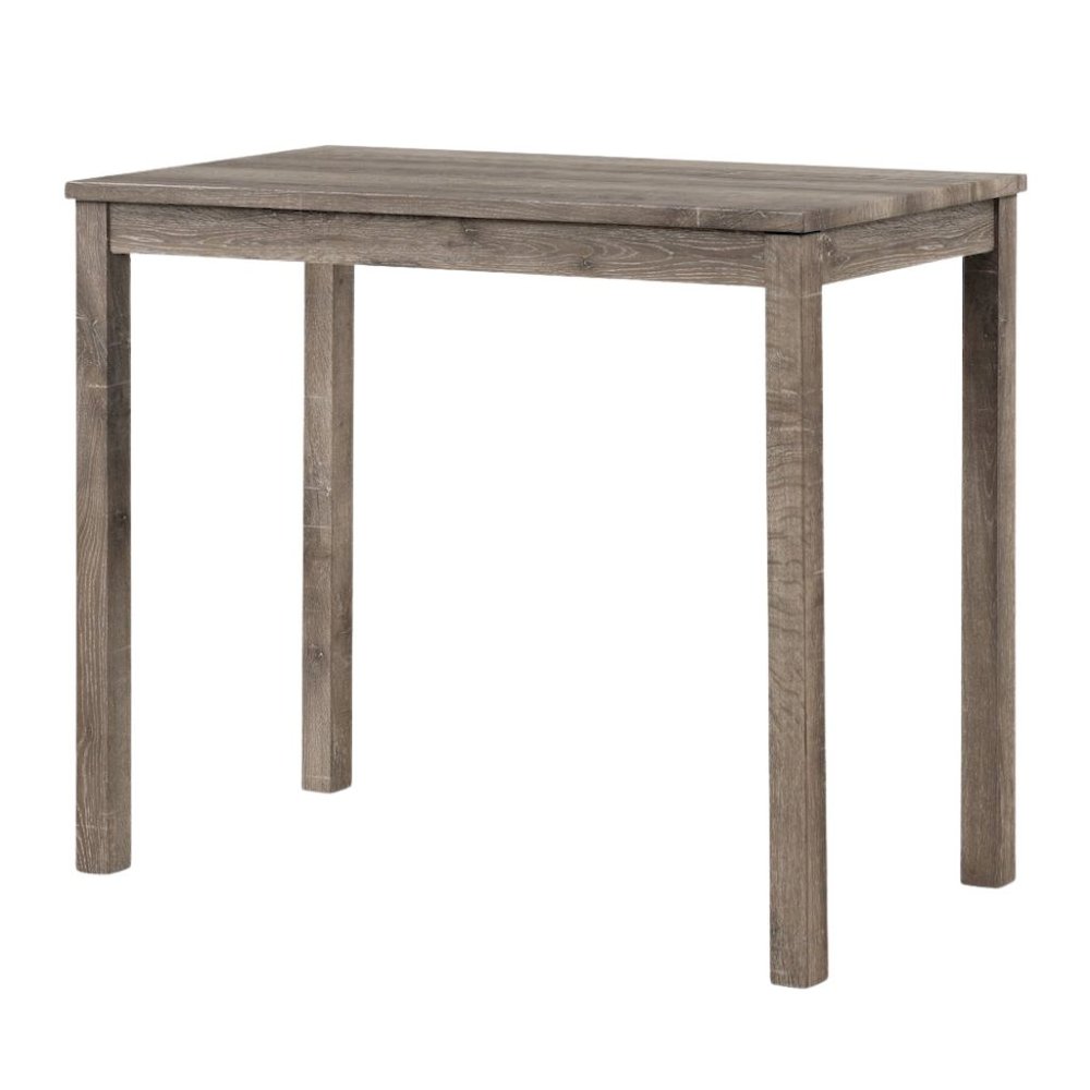 Gray 3 Piece Counter Height Dining Table Set, Tall Design in Taupe Finish