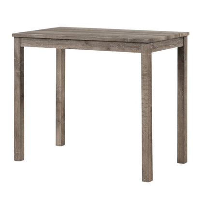 Gray 3 Piece Counter Height Dining Table Set, Tall Design in Taupe Finish