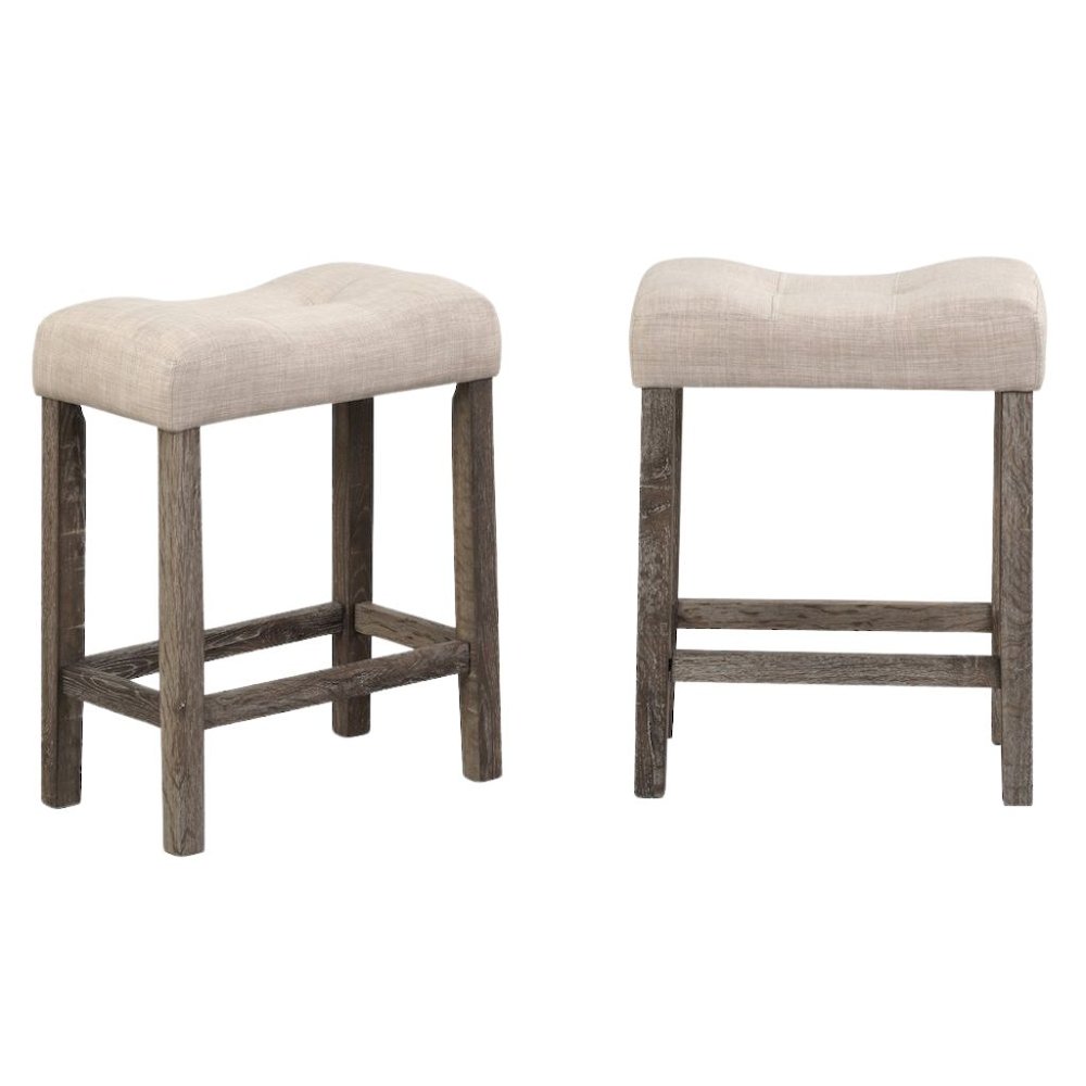 Gray 3 Piece Counter Height Dining Table Set, Tall Design in Taupe Finish