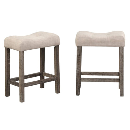 Gray 3 Piece Counter Height Dining Table Set, Tall Design in Taupe Finish