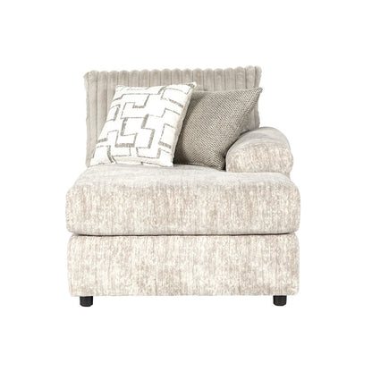 Nason Wide Wale Corduroy Sofa Chaise with Armchair, Parchment