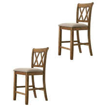 Fabric Counter Height Dining Chairs and Kitchen Bar Stools, Brown, Set of 2
