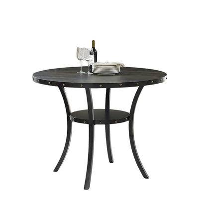 Gray Counter Height Dining Table Set with Tall Chairs, 5-Piece