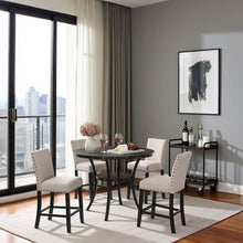 Beige Tan Counter Height Dining Table Set with Tall Chairs, 5-Piece