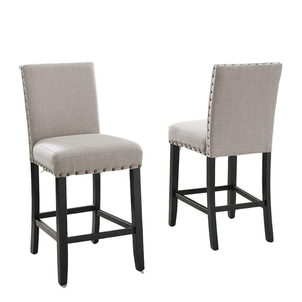 Beige Tan Counter Height Dining Table Set with Tall Chairs, 5-Piece