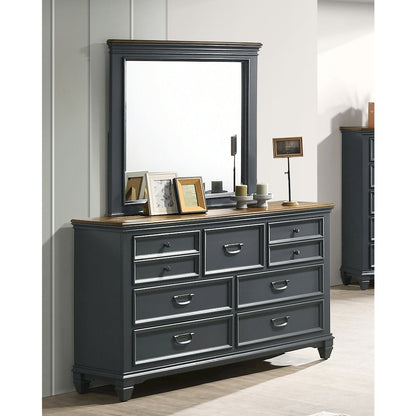 Clelane Wood Bedroom Set Panel Queen Bed, Dresser, Mirror, Nightstand, Chest