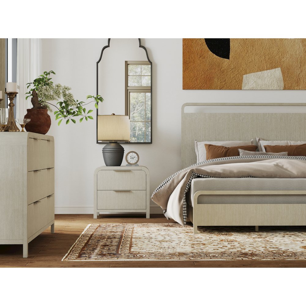 Tavari 4-PC Queen Bedroom Set with Bed, Dresser, Mirror, Nightstand, Light Gray