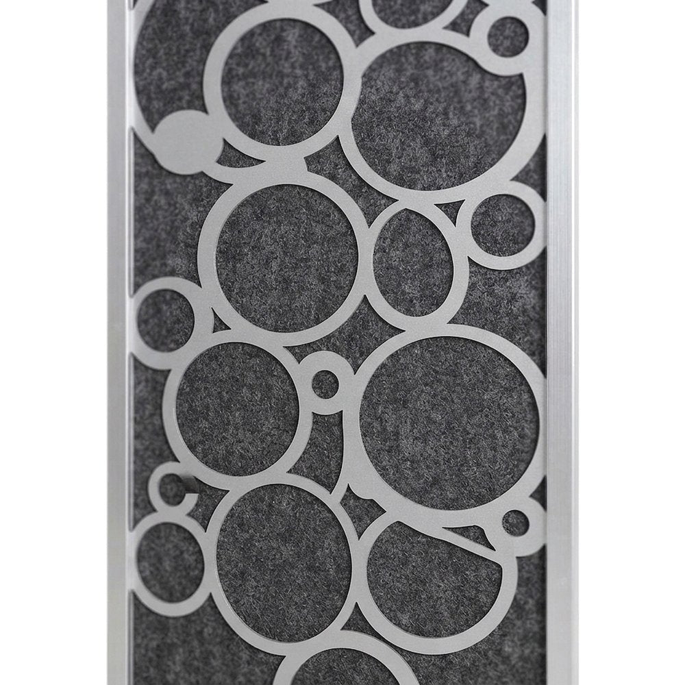 Wood and Non-Woven Fabric 4-Panel Folding Freestanding Room Divider, Silver
