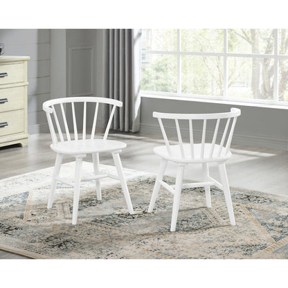 Alwynn Wooden Spindle Back Dining Chairs, Windsor Chairs, Set of 2, White