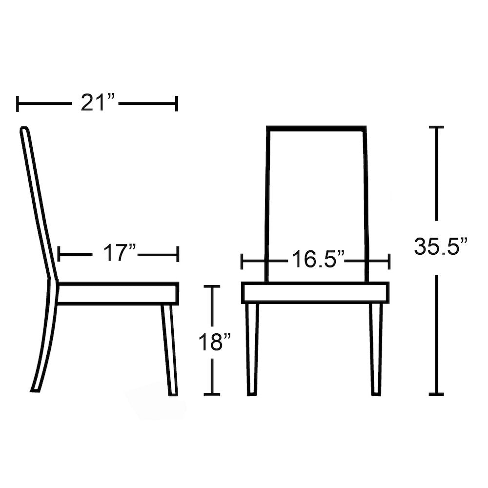Urban Style Solid Wood Leatherette Padded Parson Chair, White, Set of 2