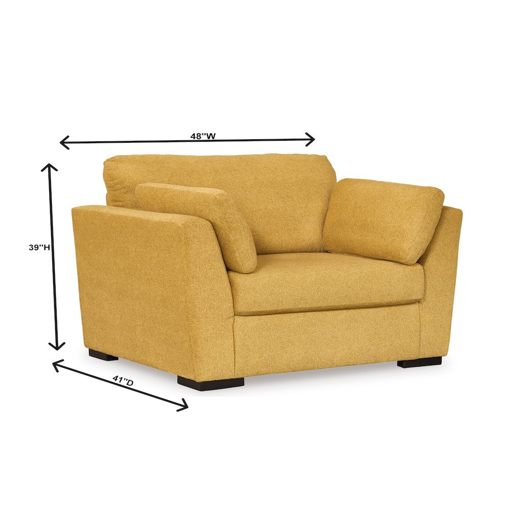 Clareen 4-Pc Living Room Set, Sofa Loveseat Cutler Chair and Ottoman, Sunflower
