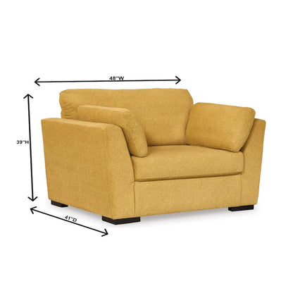 Clareen 4-Pc Living Room Set, Sofa Loveseat Cutler Chair and Ottoman, Sunflower