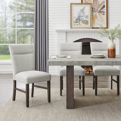Sorlen Modern 7-Piece Dining Set, 3D Faux Concrete Table with 6 Chairs